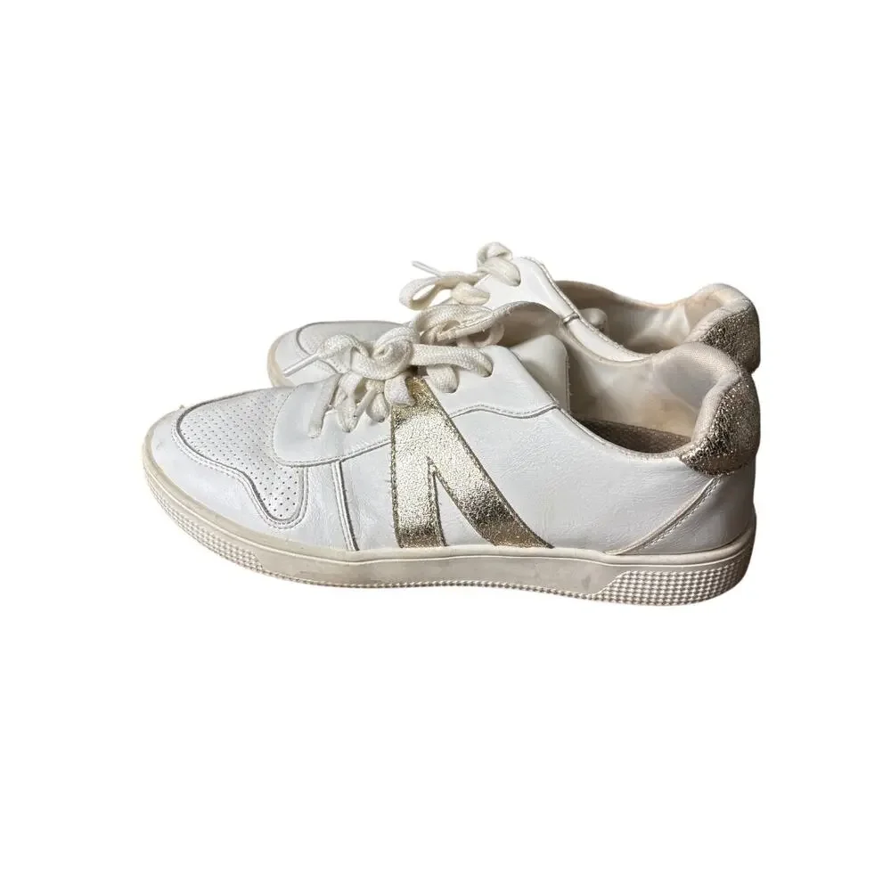 Girls Mia White and Gold Tennis Shoes Sz 5